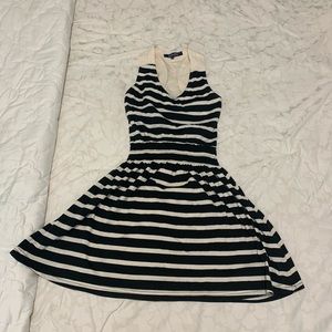 OCEAN DRIVE black/cream striped summer dress
